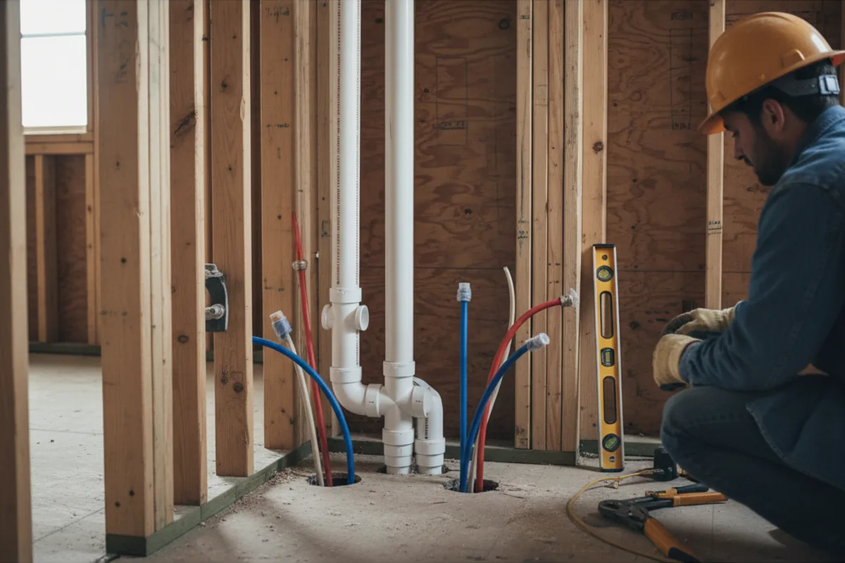 Drain and supply rough-in during Toilet Repair and Installation in Morehead City